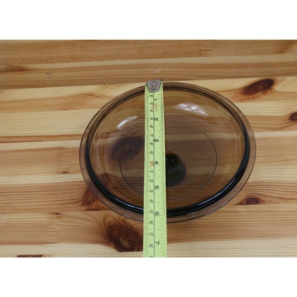 Pyrex Corning Ware Visions V 1 C Glass Round Replacement Lid 6 3/8" Brown Amber - Picture 2 of 2